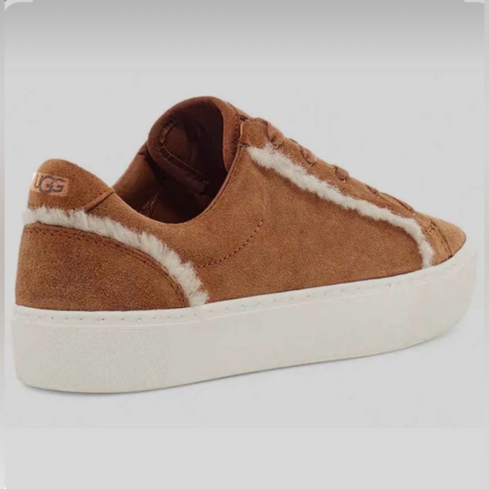 Brand New Ugg Zilo Heritage Suede Sheepskin Sneakers Chestnut 9.5 M - Picture 6 of 9